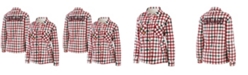 WEAR by Erin Andrews Women's Oatmeal Chicago Blackhawks Plaid Button-Up Shirt Jacket